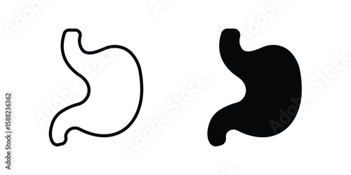 Stomach with Liquids icon line style graphic design .editable vectors.