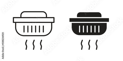 Smoke detector icon line style graphic design .editable vectors.