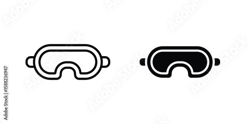 Snow Goggle icon line style graphic design .editable vectors.