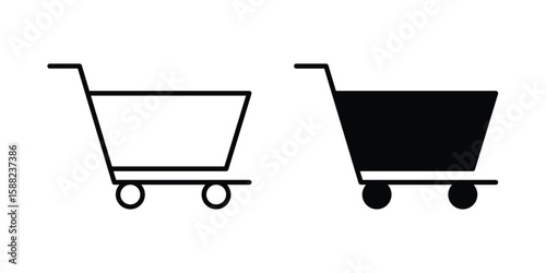 Shopping cart icon line style graphic design .editable vectors.