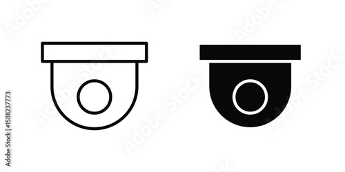 Security camera icon line style graphic design .editable vectors.