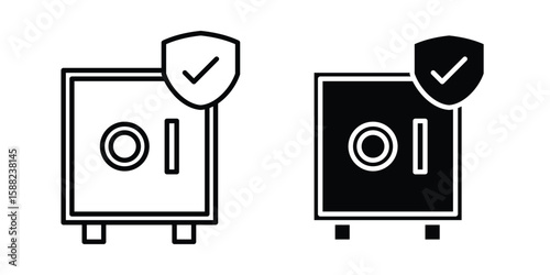 Safe icon line style graphic design .editable vectors.