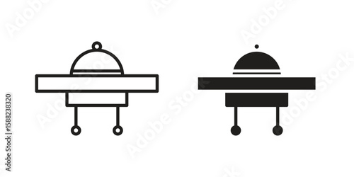 Room service icon line style graphic design .editable vectors.