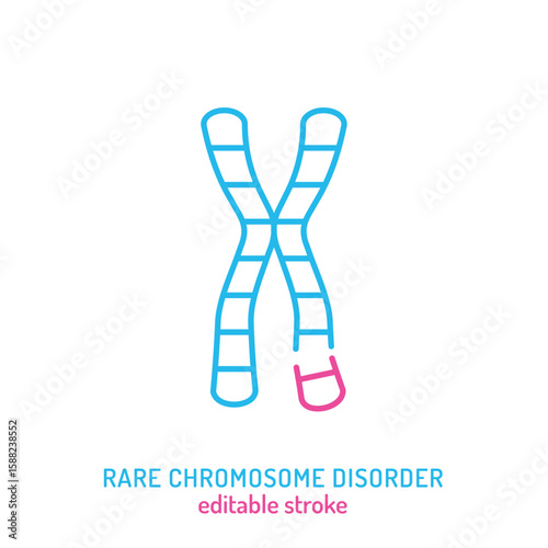 Rare chromosome disorder icon. Editable stroke. Vector illustration.