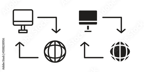 Remote Access icon line style graphic design .editable vectors.