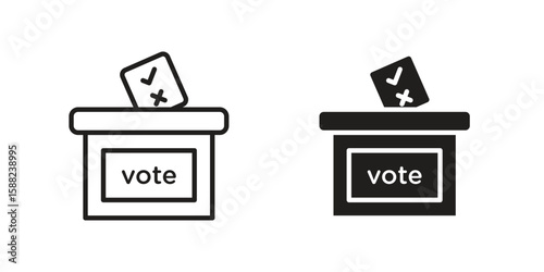 Referendum icon line style graphic design .editable vectors.