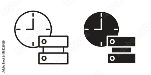 Real time data icon line style graphic design .editable vectors.