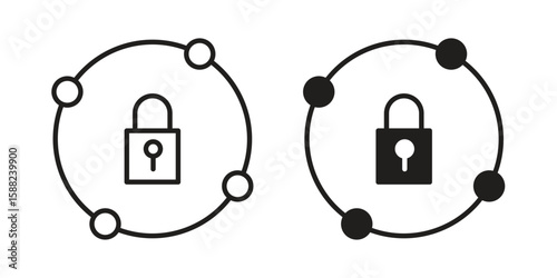 Private network icon line style graphic design .editable vectors.