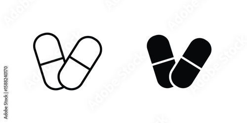 Pills icon line style graphic design .editable vectors.