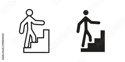 People Climbing icon line style graphic design .editable vectors.