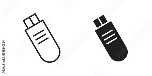 Pendrive icon line style graphic design .editable vectors.