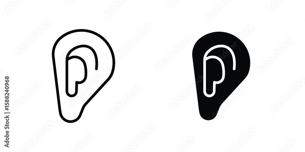Obraz premium Otitis icon line style graphic design .editable vectors.