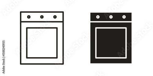 Oven icon line style graphic design .editable vectors.
