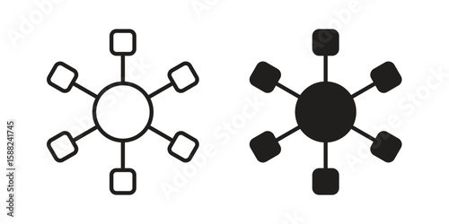 Multi channel icon line style graphic design .editable vectors.