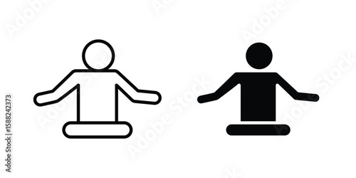 Meditating icon line style graphic design .editable vectors.