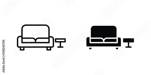 Lounge icon line style graphic design .editable vectors.