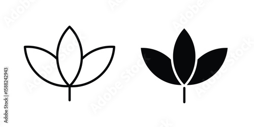 Lotus flower icon line style graphic design .editable vectors.