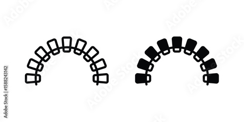 Lingual braces icon line style graphic design .editable vectors.