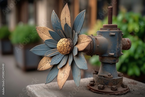 Metal Art Sculpture Featuring Abstract Curves and Textures