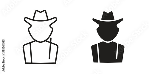 Hunter icon line style graphic design .editable vectors.