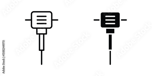 Hydraulic breaker icon line style graphic design .editable vectors.