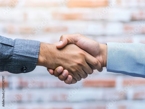 Business handshake in the office showing cooperation and success