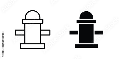 Fire hydrant icon line style graphic design .editable vectors.