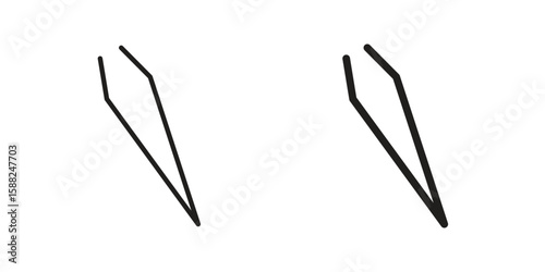 Eyebrow tweezers icon line style graphic design .editable vectors.