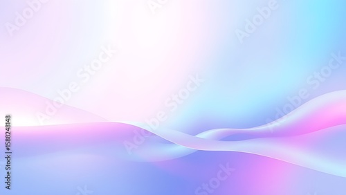 Futuristic holographic gradient background with iridescent pastel waves, embodying a soft vaporwave aesthetic.