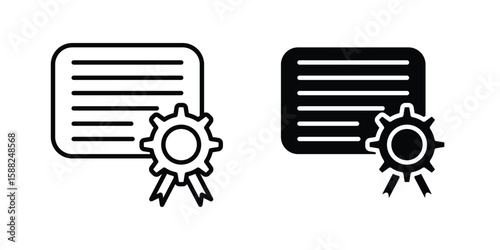 Diploma icon line style graphic design .editable vectors.
