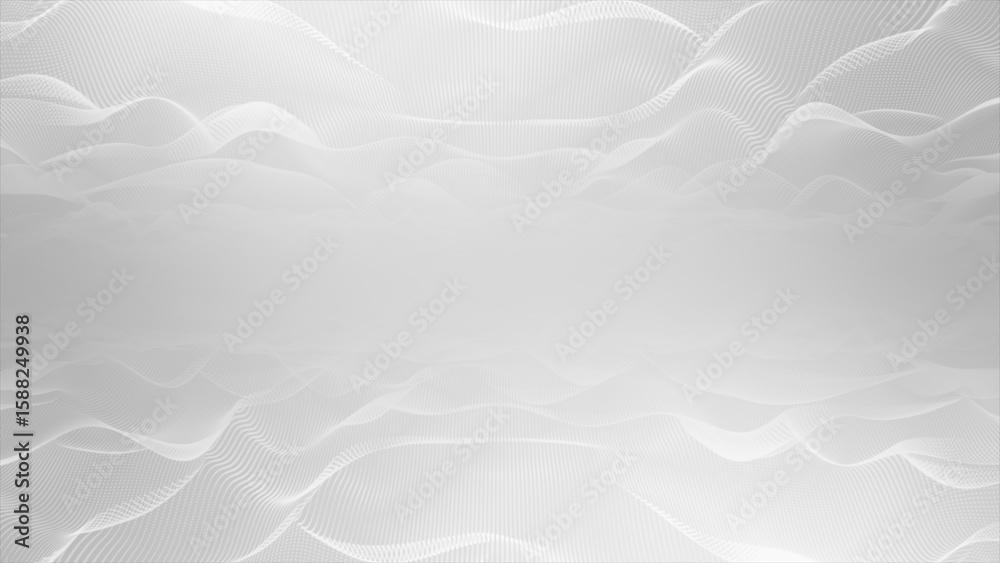 Obraz premium White and Black color abstract flowing waves futuristic technology background