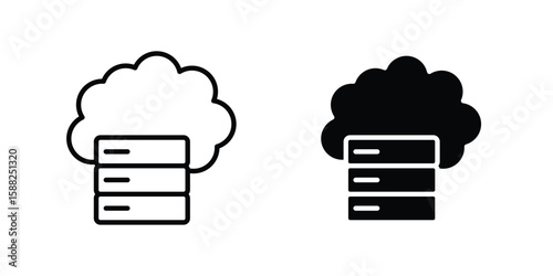 Cloud server icon line style graphic design .editable vectors.