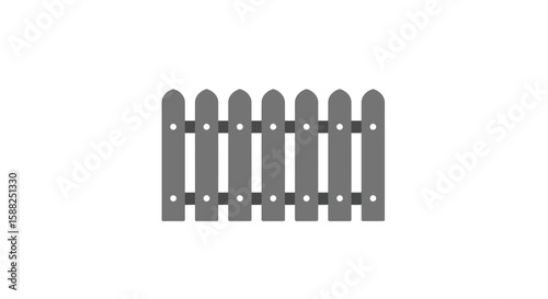 Simple Picket Fence Icon with Outline Style