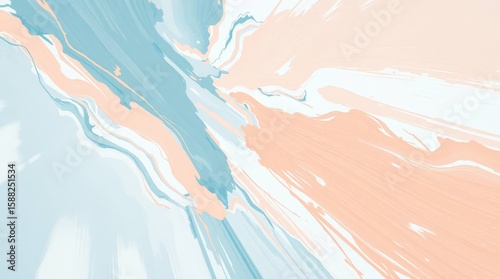 Abstract Harmony: A captivating abstract composition in gentle hues, showcasing fluid paint strokes that evoke a sense of movement, serenity, and artistic expression.