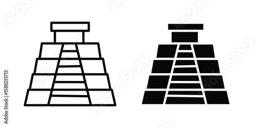 Chichen Itza icon line style graphic design .editable vectors.
