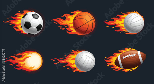 Flaming Sports Balls Collection