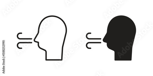 Breath icon line style graphic design .editable vectors.