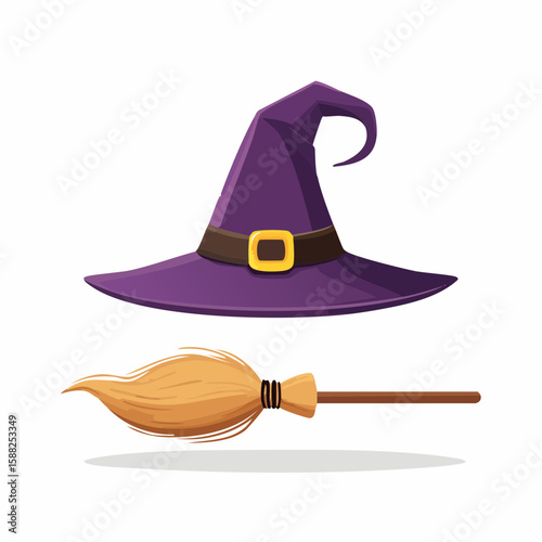 Enchanted Witch Gear - Mystical Broom & Hat