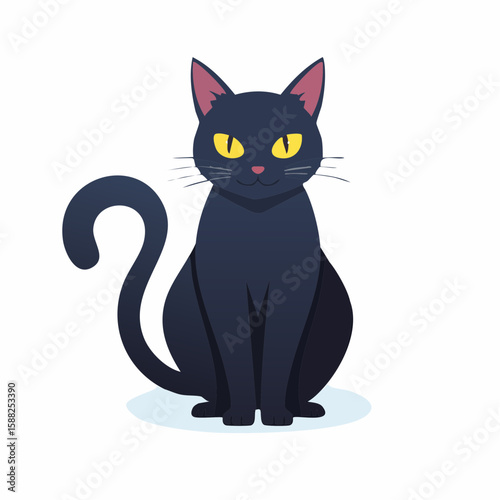 Mysterious Black Cat Silhouette - Halloween Pet Icon