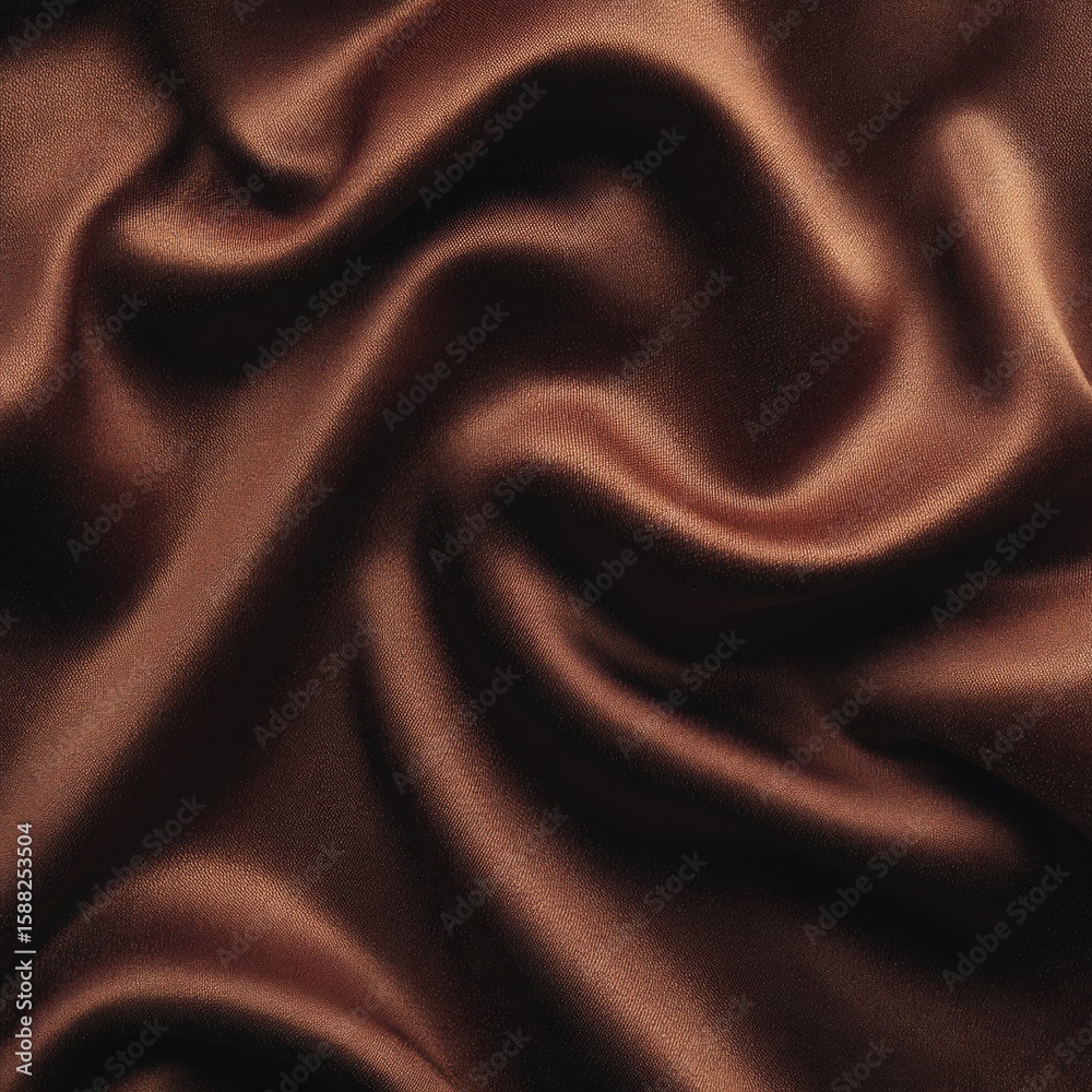 Fototapeta premium Rich brown silk draped in soft folds