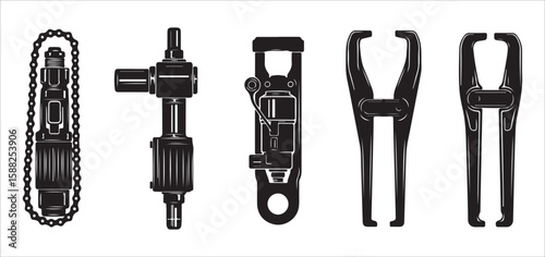 Bicycle repair tools chain breaker pliers vector