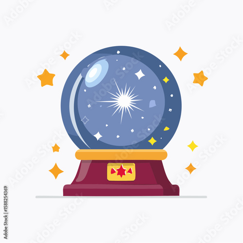 Crystal Ball Scrying Icon, A mystical crystal ball revealing a spooky image.