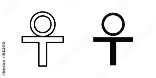 Ankh icon line style graphic design .editable vectors.