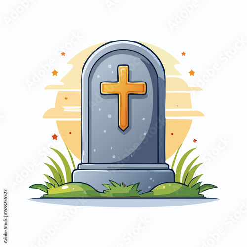 Eerie Headstone, Simple Cemetery Icon