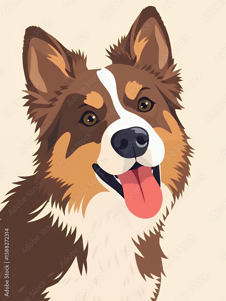 Naklejka premium Charming Canine Companion