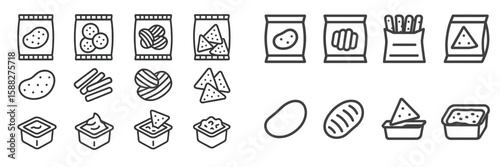 Variety of snack items and dips arranged neatly for a casual gathering or party setting