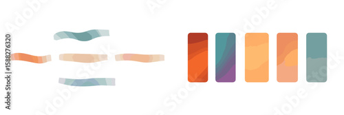 Abstract design elements showcasing waves and color gradients for digital art and graphic projects