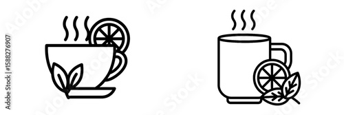 Inviting hot beverage with citrus and mint leaves displayed in a simple style