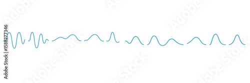 Visual representation of sound waves illustrating amplitude and frequency variations in a simplistic design