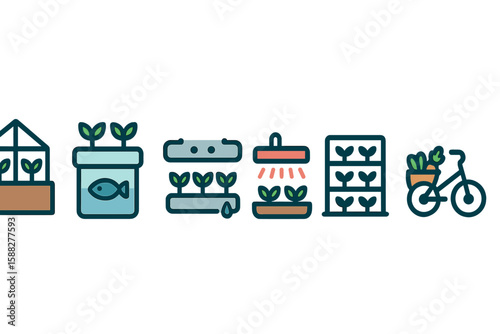 Illustration of modern gardening techniques showcasing hydroponics and urban gardening on a city street